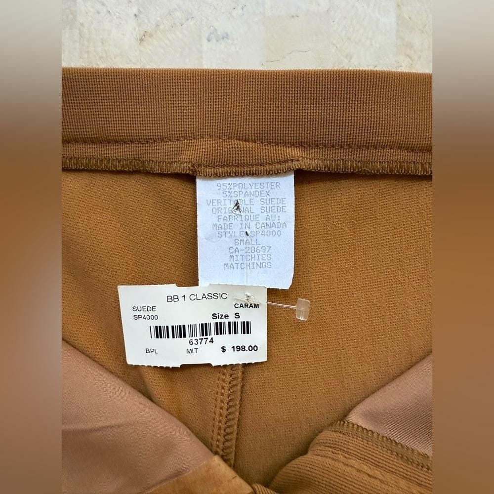 Vintage Retro BB1‎ Country Western Genuine Suede Leather Camel Pants Sz S $198 - Picture 6 of 10